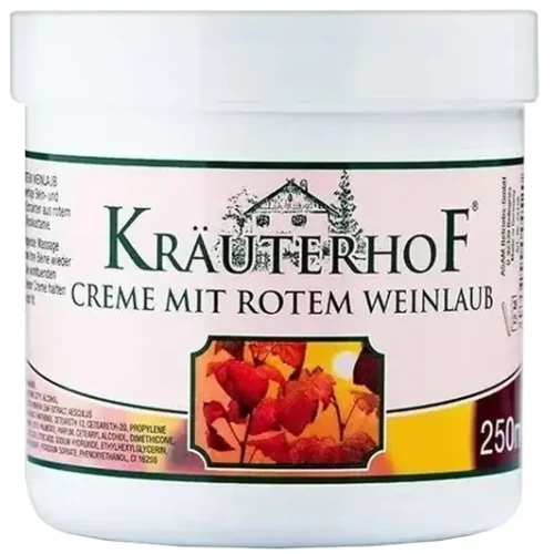 Krauterhof Balsam z liści czerwonych winogron z kasztanowcem, 250 ml - Przynosi ulgę zmęczonym, ciężkim i opuchniętym nogom 