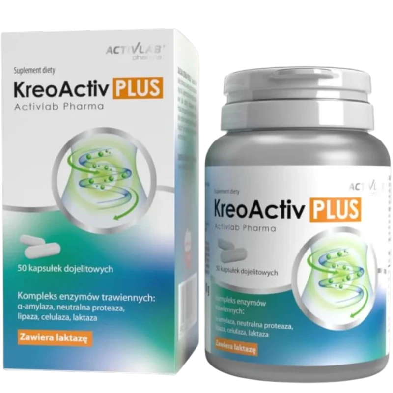 ActivLab Pharma KreoActiv Plus, 50 kapsułek - Enzymy trawienne DigeZyme w kapsułkach