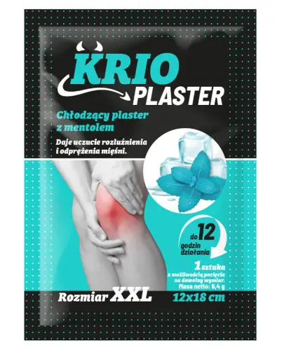 Krio Plaster chłodzący, 1 sztuka - Przeciwbólowy, chłodzący z mentolem