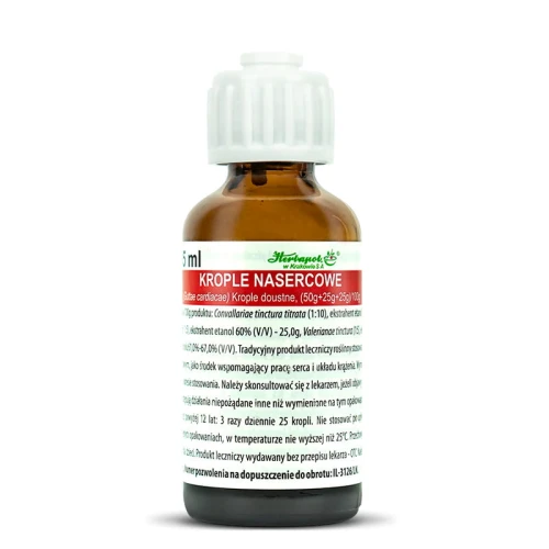 Krople Nasercowe, 35 ml - Kompozycja składników wspierających pracę serca