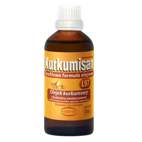Kurkumisan L97 Krople, 100 ml - Olejek kurkumowy z kurkumą standaryzowaną