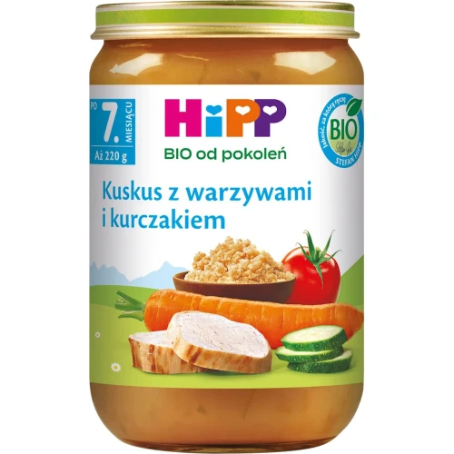 Kuskus z warzywami i kurczakiem BIO, 220 g - Dla dzieci po 7. miesiącu życia