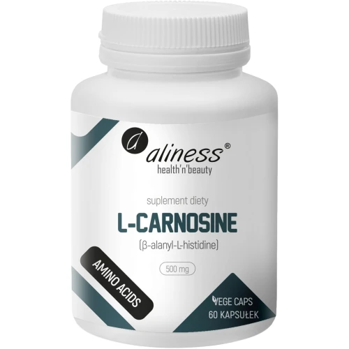 Aliness L-Carnosine 500 mg, 60 kapsułek - Wsparcie codziennej diety z czystą L-karnozyną