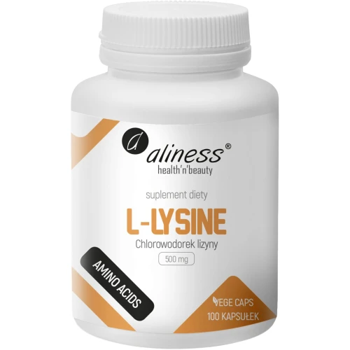 Aliness L-Lysine 500 mg, 100 kapsułek - L–lizyna w formie chlorowodorku