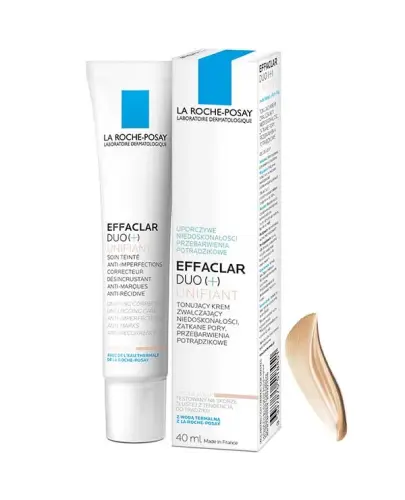 La Roche-Posay Effaclar Duo+ Unifiant Tonujący krem zwalczający niedoskonałości, 40 ml - Odblokowuje pory, zwalcza niedoskonałości i przebarwienia