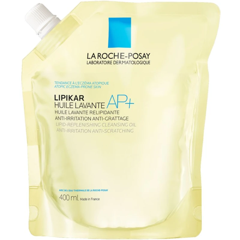 La Roche-Posay Lipikar AP+ Olejek do mycia - Refill, 400 ml - Olejek relipidujący do skóry suchej i wrażliwej