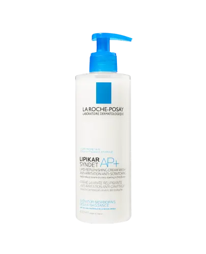 La Roche-Posay Lipikar Syndet AP+ Krem myjący do ciała, butelka 400 ml - Delikatny krem myjący do skóry atopowej, preparat na ciemieniuchę