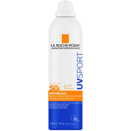La Roche-Posay Anthelios UVSPORT Invisible Refreshing Mist SPF 50+, 200 ml - Niewidoczna mgiełka przeciwsłoneczna odporna na wodę i pot