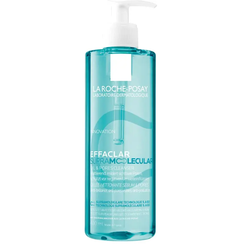 La Roche-Posay Effaclar Supramolecular Żel oczyszczający pory i redukujący sebum, 400 ml - Do skóry tłustej i trądzikowej