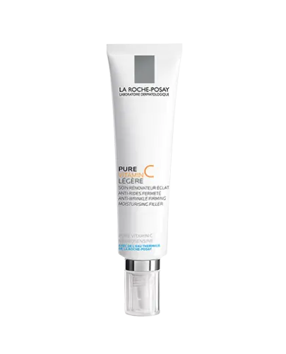 La Roche-Posay Pure Vitamin C Light Nawilżający krem przeciwzmarszczkowy z witaminą C, 40 ml - Redukuje zmarszczki, skóra odzyskuje jędrność i blask