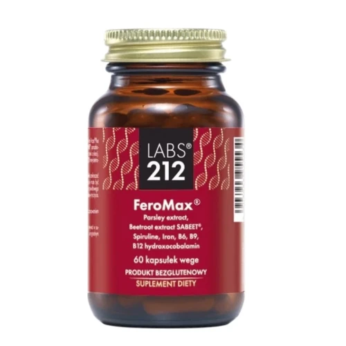 Labs212 FeroMax, 60 kapsułek - Żelazo i witaminy B6, B9, B12 dla wsparcia produkcji czerwonych krwinek