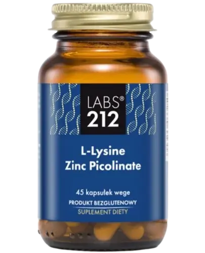 Labs212 L-Lysine Zinc Picolinate, 45 kapsułek - Połączenie cynku i lizyny w jednej kapsułce
