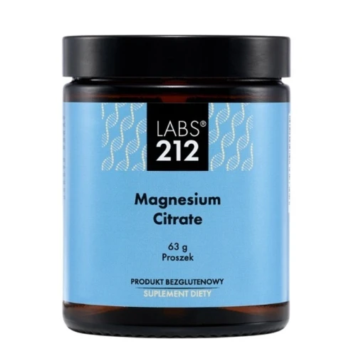 Labs212 Magnesium Citrate Proszek, 63 g - Cytrynian magnezu o wysokiej przyswajalności, dla wsparcia układu nerwowego i mięśni