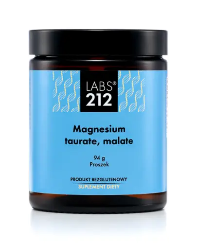 Labs212 Magnesium taurate, malate, 94 g - Połącznie dwóch form organicznych o wysokiej wchłanialności
