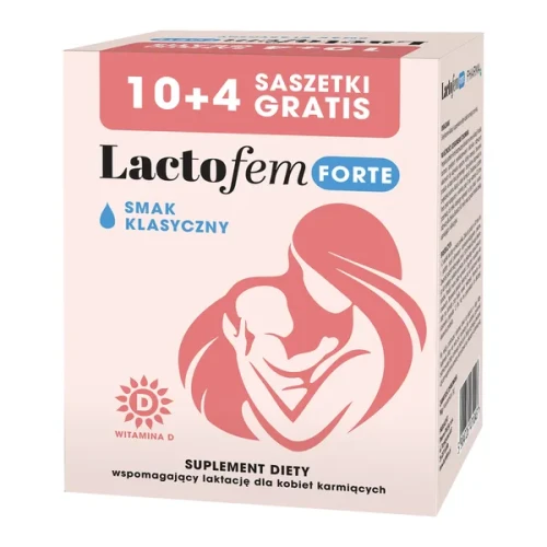 Lactofem Forte smak klasyczny, 14 saszetek - Wspomaga laktację 