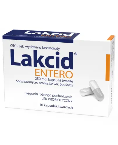 Lakcid Entero 250 mg, 10 kapsułek - Probiotyk osłonowy w kapsułkach