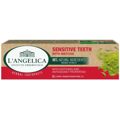 L'Angelica Wrażliwe Zęby z Matchą Pasta do zębów, 75 ml - Wspiera ochronę nadwrażliwych zębów