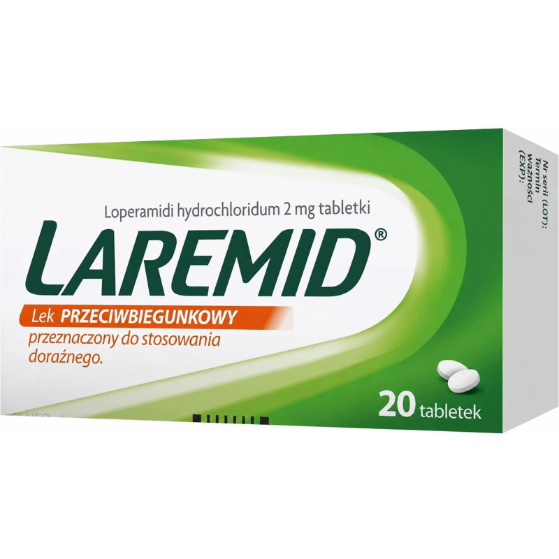 Laremid 2 mg, 20 tabletek - Loperamidi hydrochloridum 2 mg, tabletki
