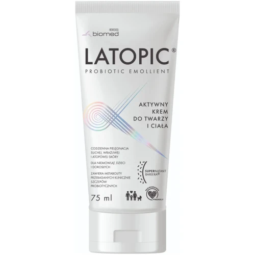 Latopic, krem do twarzy i ciała, 75 ml - Z kompleksem szczepów probiotycznych Lactobacillus 