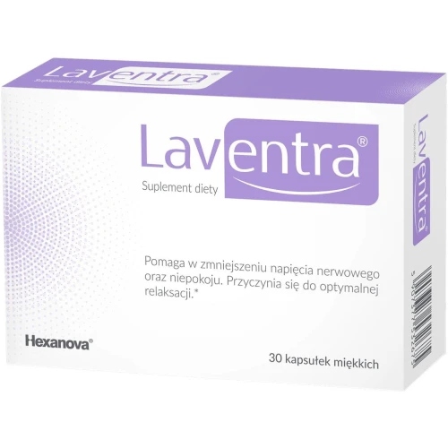 Laventra, 30 kapsułek - Ze zmniejszającym napięcie nerwowe olejkiem lawendowym