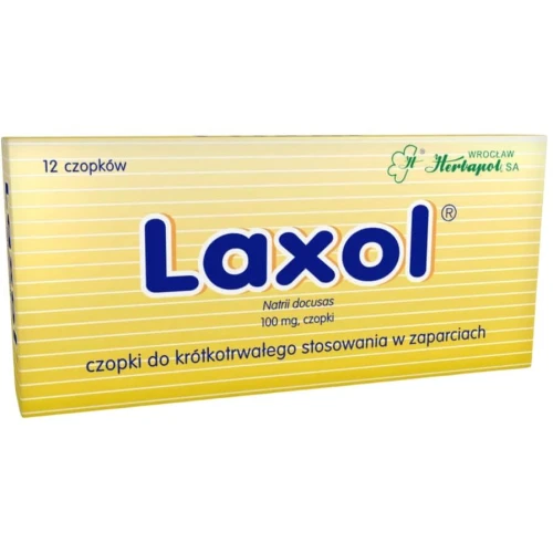 Laxol, 12 czopków - Lek na zaparcia