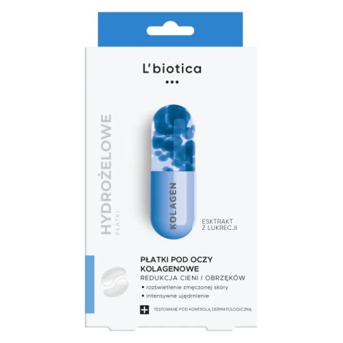 L'Biotica Home Spa, płatki kolagenowe pod oczy cienie i obrzęki, 3 x 2 sztuki - Ujędrniają, rozświetlają i redukują cienie i obrzęki pod oczami