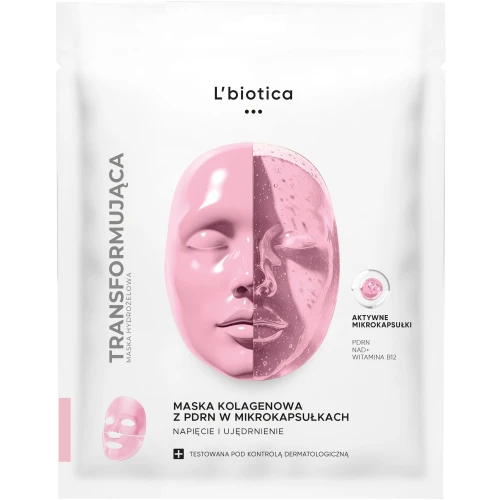 L'Biotica Maska Transformująca Kolagenowa z PDRN w mikrokapsułkach, 1 sztuka - Intensywna odnowa skóry