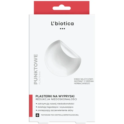 L'Biotica Punktowe plasterki na wypryski, 36 sztuk - Dyskretne plasterki i o antybakteryjnej formule
