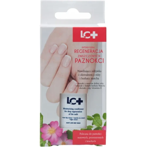 LC+ Odżywka do paznokci z ekstraktem z róży i herbaty matcha, lakier 11 ml  - Nawilża i regeneruje zniszczone paznokcie