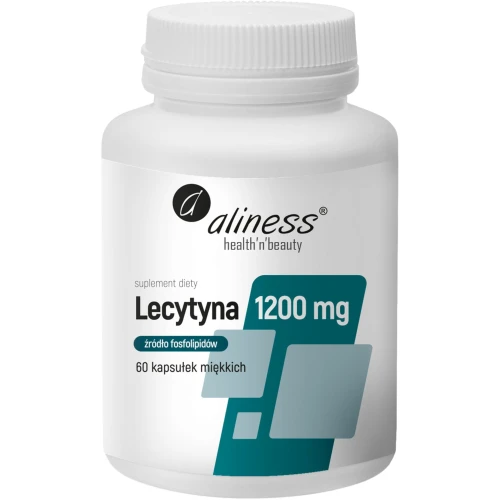 Aliness Lecytyna 1200 mg, 60 kapsułek - Wsparcie pamięci, koncentracji i metabolizmu tłuszczów