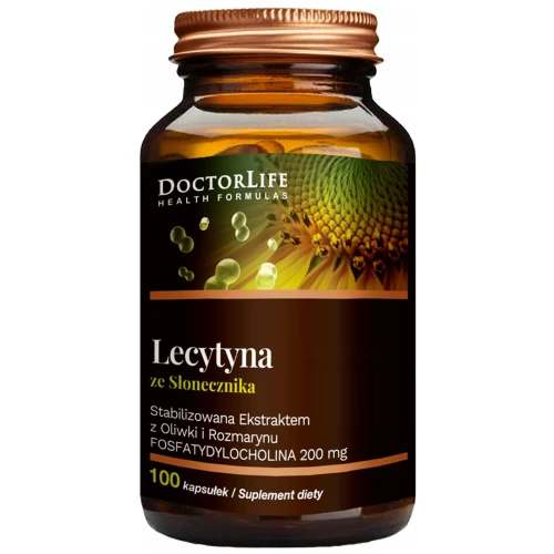 Doctor Life Lecytyna ze słonecznika, 100 kapsułek - Naturalne źródło fosfolipidów i choliny