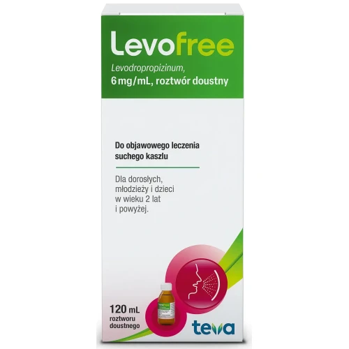 Levofree syrop 120 ml - Łagodzi objawy suchego, nieproduktywnego kaszlu