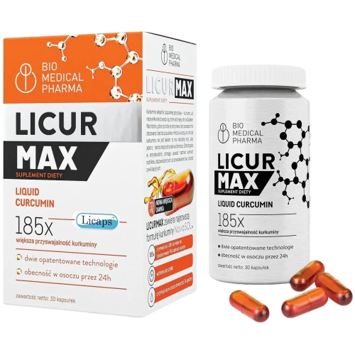 Bio Medical Pharma Licur Max, 30 kapsułek - Micelarny ekstraktu z kłącza ostrzyżu dla osób dbająch o komfort stawów i mięśni