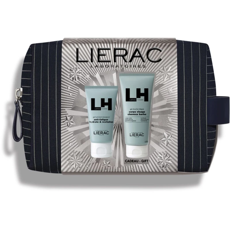 Lierac Homme Zestaw - nawilżający żel energizujący, 50 ml + żel pod prysznic 3w1, 200 ml - Kompleksowe nawilżenie i rewitalizacja skóry