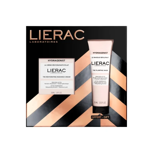 Lierac Hydragenist Zestaw - Krem rozświetlający, 50 ml + Maska nawilżająco-wypełniająca, 75 ml - Pielęgnacja nawilżająco-rozświetlająca