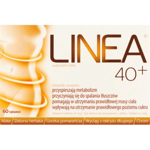 Linea 40+, 60 tabletek - Wsparcie metabolizmu i kontrola wagi dla kobiet po 40. roku życia