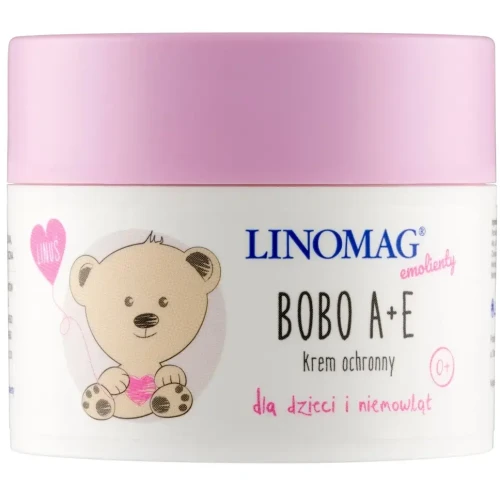 Linomag Bobo A+E krem ochronny dla dzieci i niemowląt, 50 ml - Ochrona wrażliwej, suchej i alergicznej skóry maluszka od 1. dnia życia