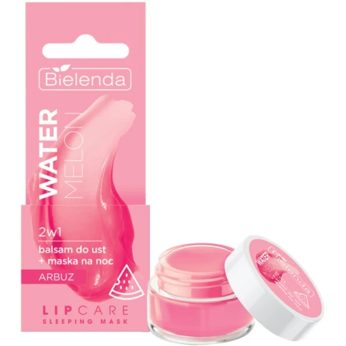 Bielenda Lip Care Sleeping Mask Watermelon 2w1 Balsam do ust + Maska na noc, 10 g - Regeneracja, ochrona i wygładzenie ust