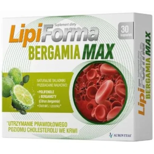 LipiForma Bergamia Max, 30 kapsułek - Bergamotka i czosnek – wsparcie prawidłowego poziomu cholesterolu