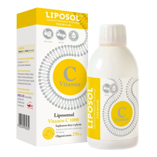 Liposol C 1000 Liposomalna Witamina C 1000 (Buforowana), 250 ml - Suplement diety z wysoką zawartością witaminy C w 1 dawce