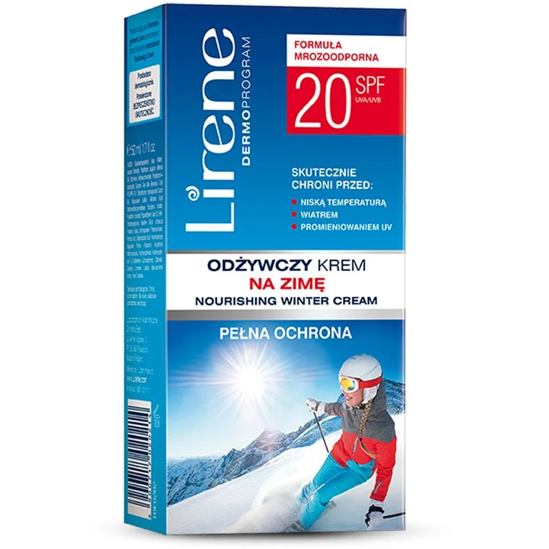 Lirene Odżywczy krem na zimę SPF 20, 50 ml - Ochrona przed mrozem i wiatrem
