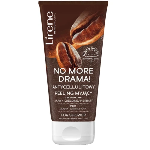 Lirene No More Drama Antycellulitowy peeling cukrowy, 175 g - Z ekstraktem z kawy i zielonej herbaty