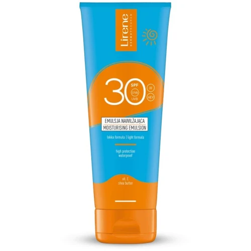 Lirene Sun Emulsja nawilżająca SPF 30, 120 ml - Ochrona przeciwsłoneczna i regeneracja skóry