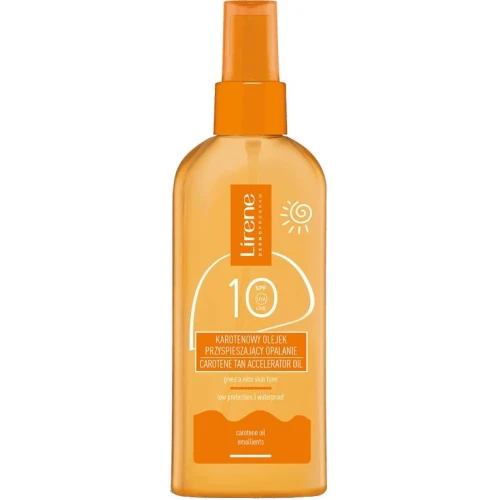 Lirene Sun Karotenowy olejek przyspieszający opalanie SPF 10, 150 ml - Naturalna złocista opalenizna i ochrona UVA/UVB