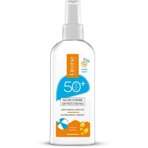 Lirene Sun Kids Mleczko ochronne o zapachu waniliowym dla dzieci SPF 50+, 150 ml - Delikatna ochrona i nawilżenie skóry