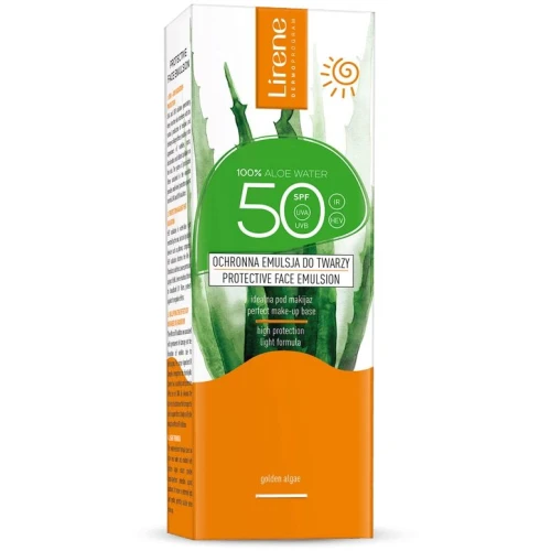 Lirene Sun Ochronna emulsja do twarzy SPF 50, 50 ml - Nawilża i regeneruje skórę
