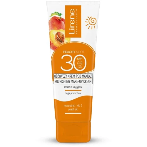 Lirene Sun Peachy Shot Odżywczy krem pod makijaż SPF 30, 50 ml - Z efektem rozświetlenia i antyoksydacji