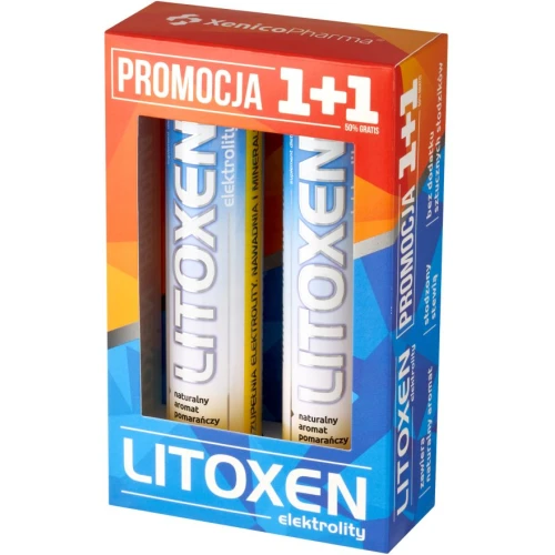 Litoxen Elektrolity, 2 x 20 tabletek musujących - Nawodnienie organizmu i uzupełnienie elektrolitów