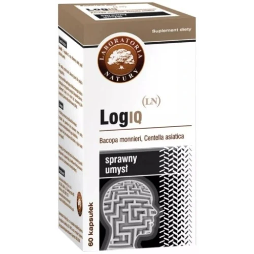 LogIQ, 60 kapsułek - Naturalna formuła z Bakopą i Gotu Kola – wspiera pamięć i koncentrację