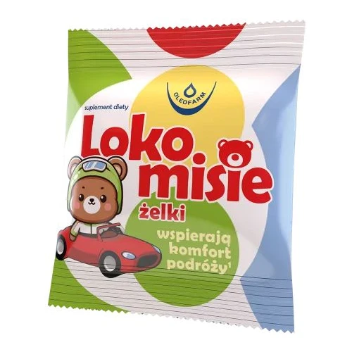 Lokomisie o smaku truskawkowym, 4 żelki - Dla osób odczuwających dyskomfort podczas jazdy